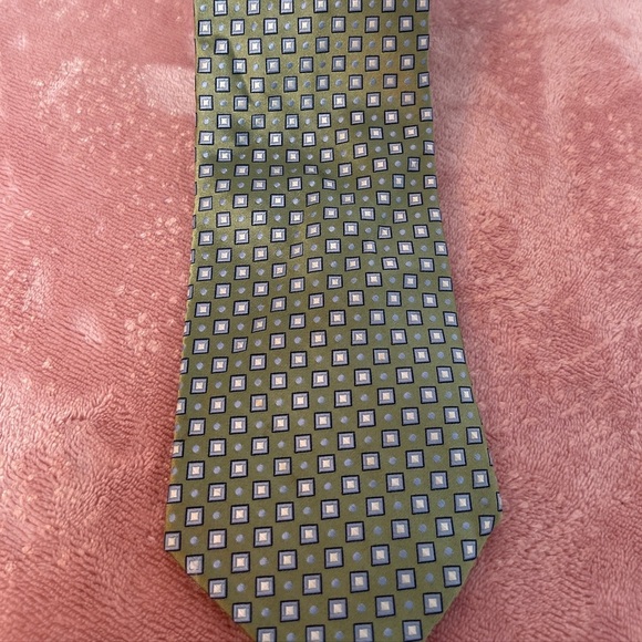Stafford Other - Stafford Olive and Navy Geometric Tie